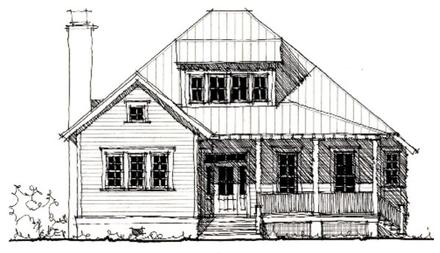 Country Historic Elevation of Plan 73849