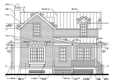 Country Historic Elevation of Plan 73850