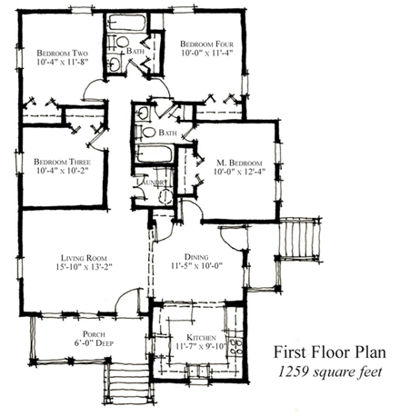 House Plan 73853 First Level Plan