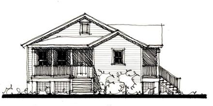 Country Historic Elevation of Plan 73853