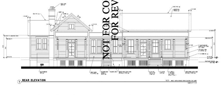Country Historic Rear Elevation of Plan 73858