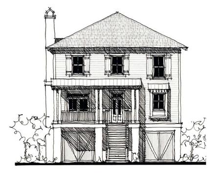 Country Historic Elevation of Plan 73861