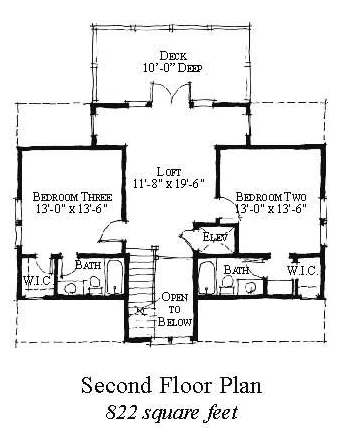 House Plan 73862 Second Level Plan