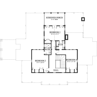 House Plan 73863 Second Level Plan