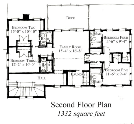 House Plan 73864 Second Level Plan