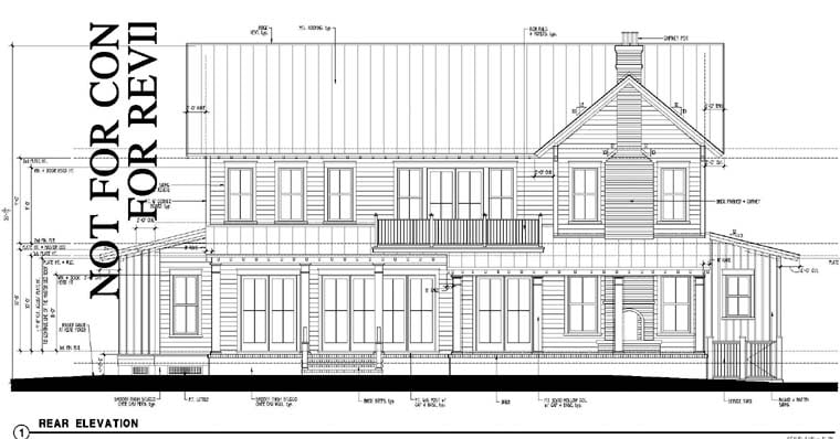 Country Historic Rear Elevation of Plan 73864