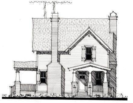 Country Historic Elevation of Plan 73866