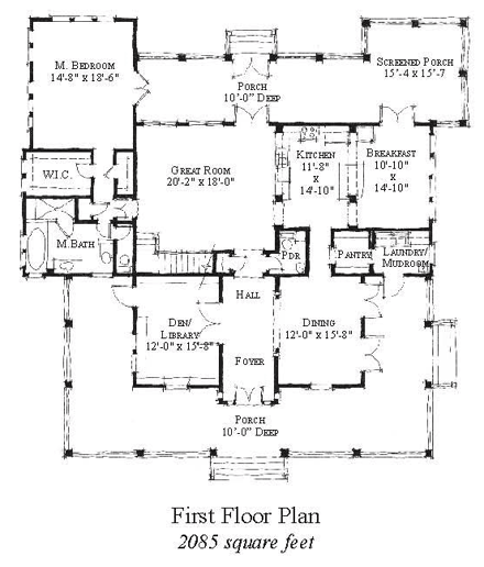 House Plan 73867 First Level Plan