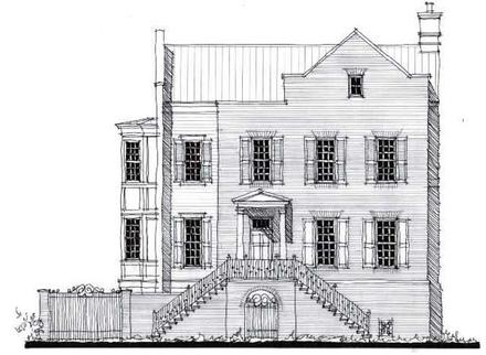 Country Historic Elevation of Plan 73868