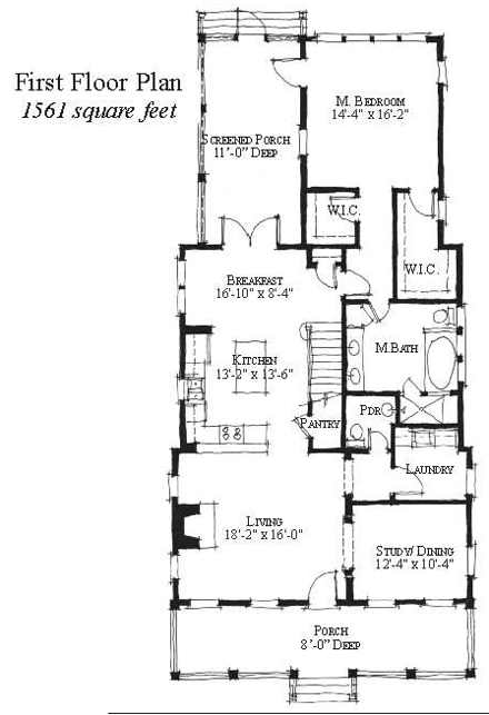 House Plan 73869 First Level Plan