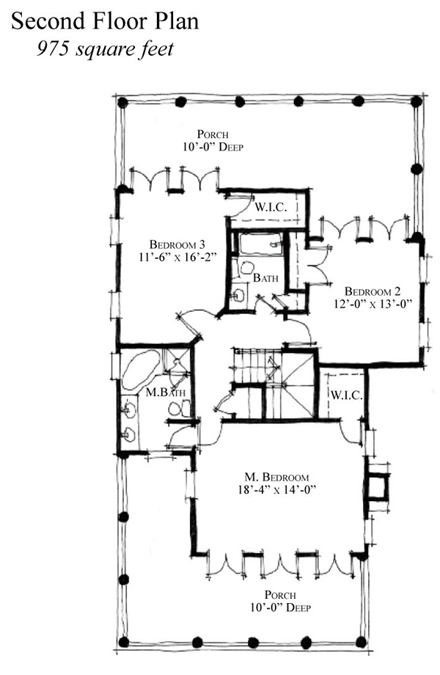 House Plan 73874 Second Level Plan