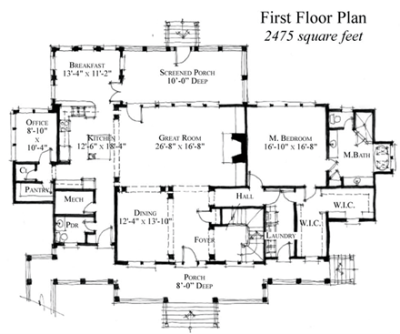 House Plan 73876 First Level Plan