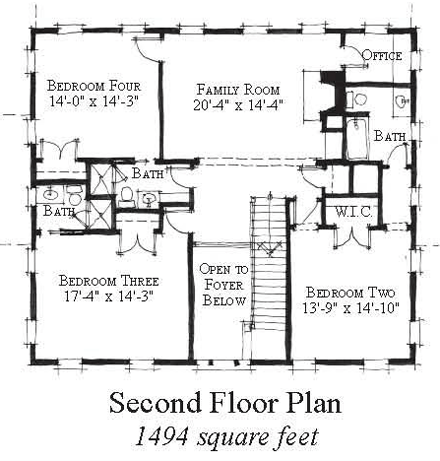 House Plan 73877 Second Level Plan