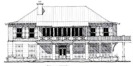 Country Historic Elevation of Plan 73878