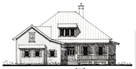 Country Historic Elevation of Plan 73884