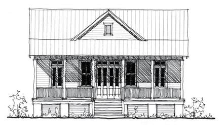 Country Historic Elevation of Plan 73887