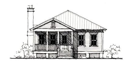 Country Historic Elevation of Plan 73891