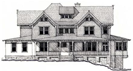 Country Historic Elevation of Plan 73895