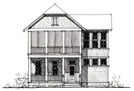 Country Historic Elevation of Plan 73902