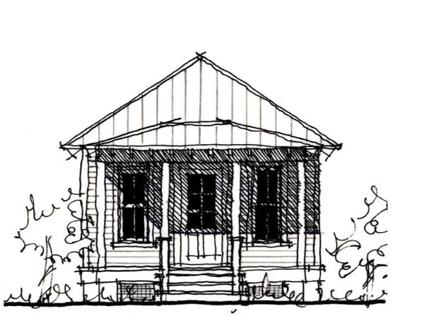 Country, Historic House Plan 73903 Elevation