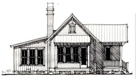 Country Historic Elevation of Plan 73909