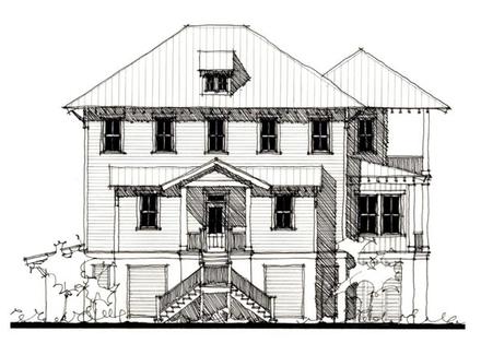 Country Historic Elevation of Plan 73913