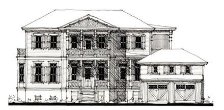 Country Historic Elevation of Plan 73914