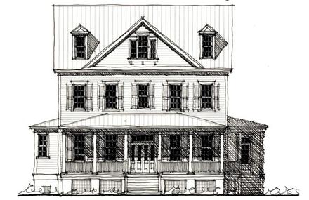 Country Historic Elevation of Plan 73915