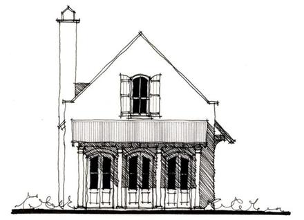 Country Historic Elevation of Plan 73916