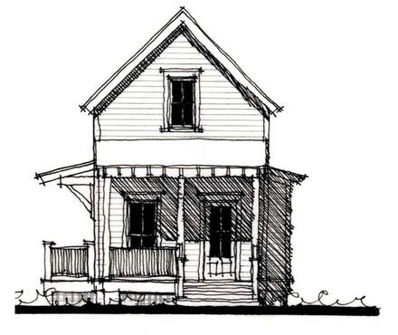 Country Historic Elevation of Plan 73917