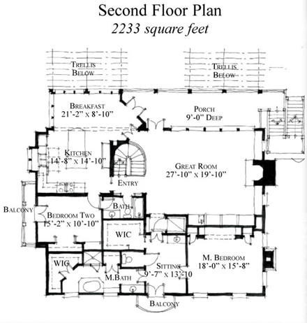 House Plan 73921 Second Level Plan