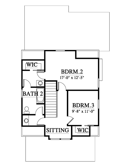 House Plan 73924 Second Level Plan