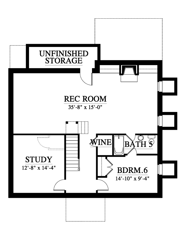 Colonial Southern Lower Level of Plan 73925