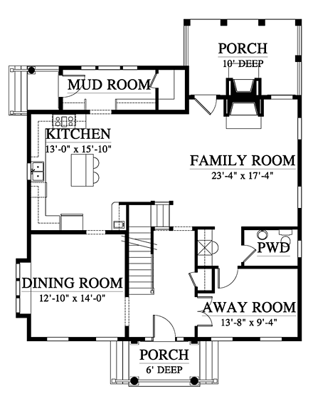 House Plan 73925 First Level Plan