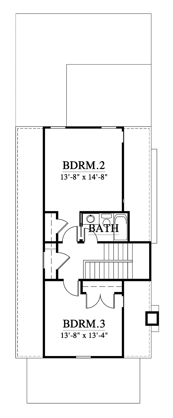 Cottage Country Craftsman Southern Traditional Level Two of Plan 73930