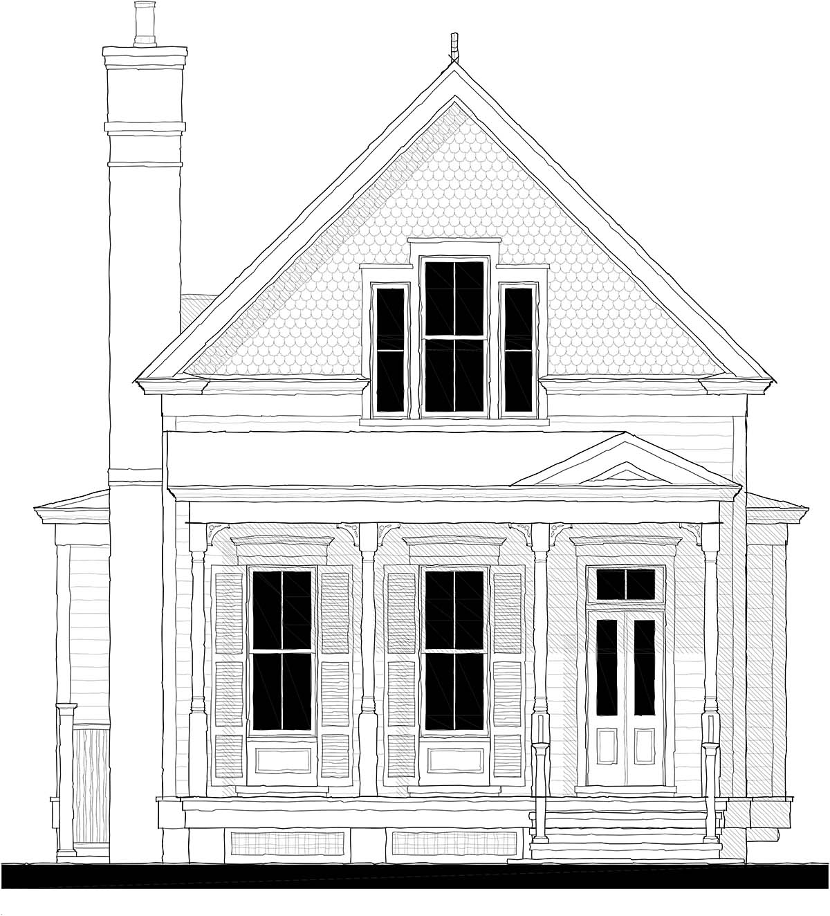 Cottage, Country, Craftsman, Southern, Traditional Plan with 1718 Sq. Ft., 3 Bedrooms, 3 Bathrooms Picture 2