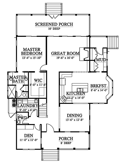 House Plan 73932 First Level Plan