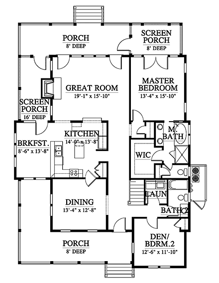 House Plan 73934 First Level Plan