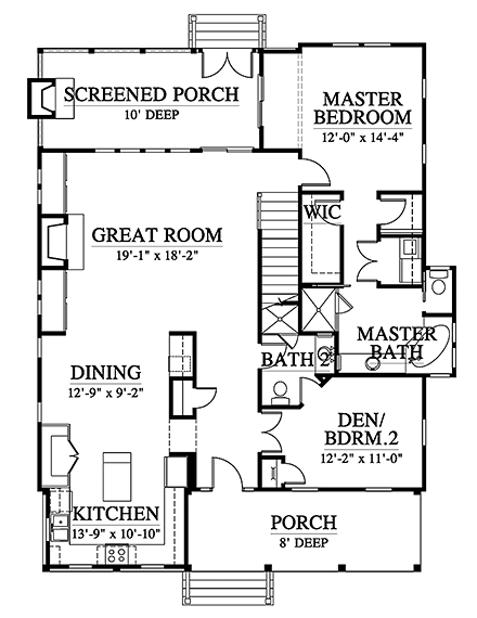 House Plan 73936 First Level Plan