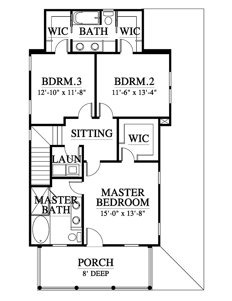 Colonial Southern Traditional Level Two of Plan 73940