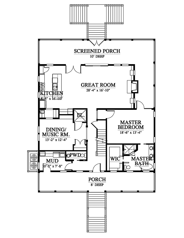 House Plan 73942 Level One
