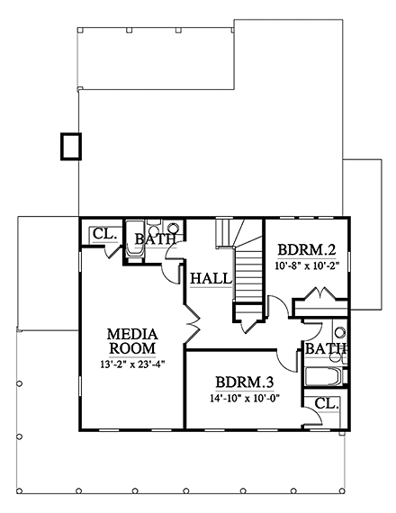 House Plan 73943 Second Level Plan