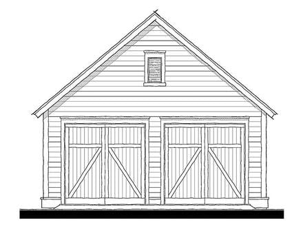 Garage Plan 73951 - 2 Car Garage Elevation