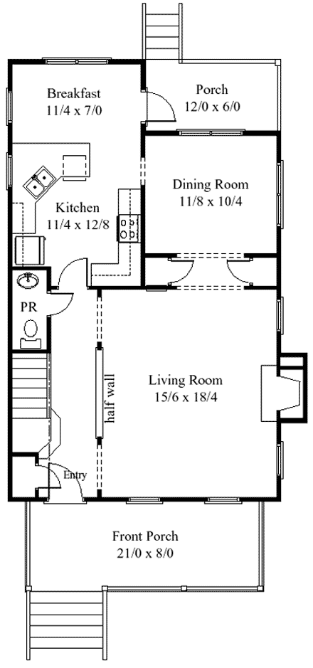 House Plan 74000 First Level Plan