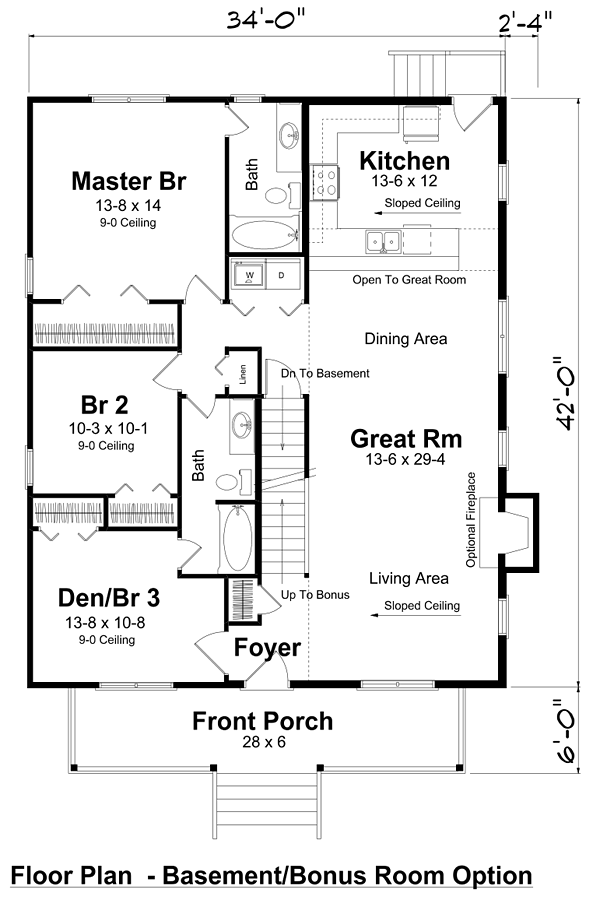 House Plan 74001 Alternate Level One