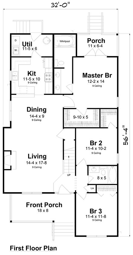 House Plan 74002 First Level Plan