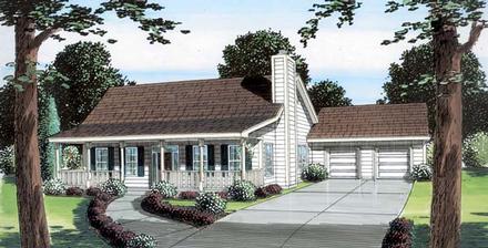Ranch Traditional Elevation of Plan 74008