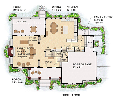 House Plan 74012 First Level Plan