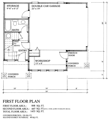 Garage Plan 74015 - 2 Car Garage First Level Plan