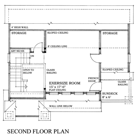 Garage Plan 74015 - 2 Car Garage Second Level Plan